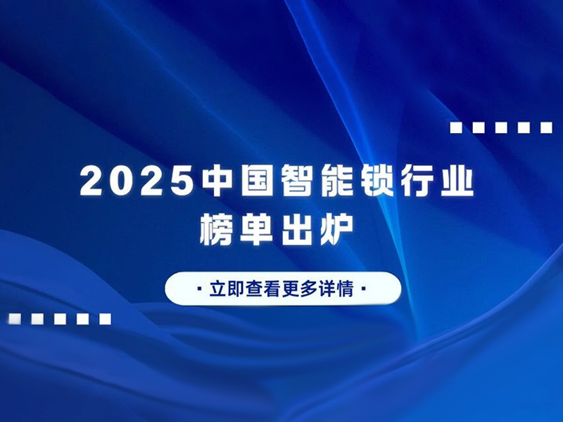 2025中国智能锁行业榜单出炉！领军品牌、爆款产品全汇总，选品不踩坑